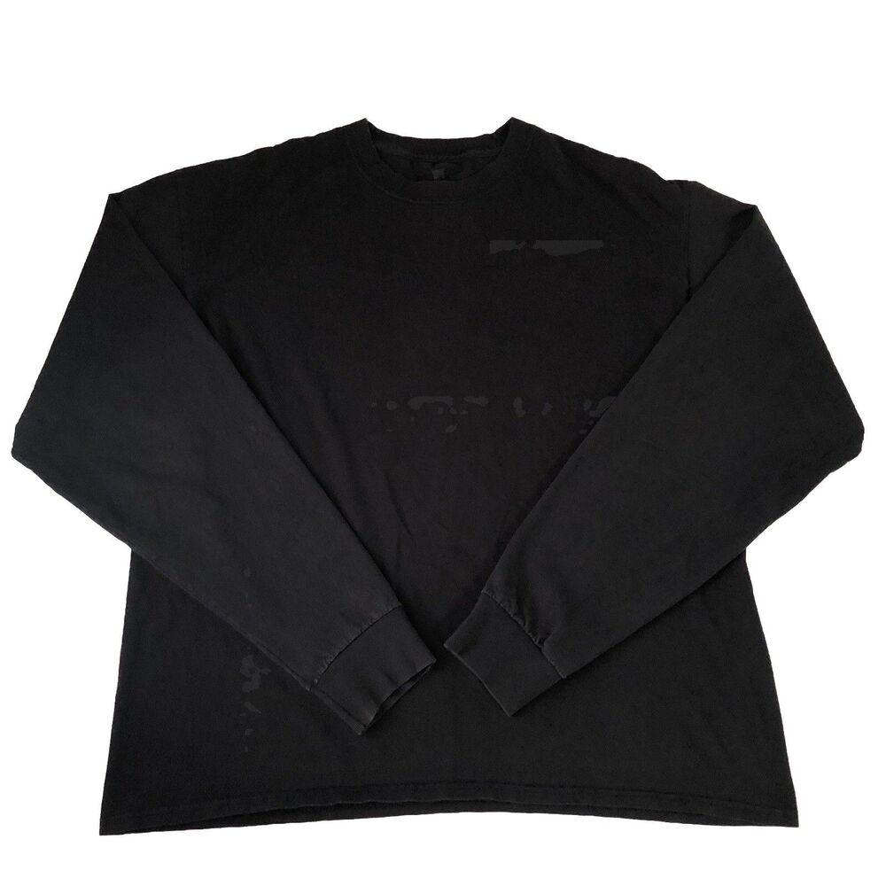 Hanes ComfortSoft Heavyweight Mens XL Black Long Sleeve T-Shirt 100% Cotton
